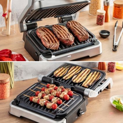 Tefal - Gril à contact OPTIGRILL 2 en 1 2100W/230V inox