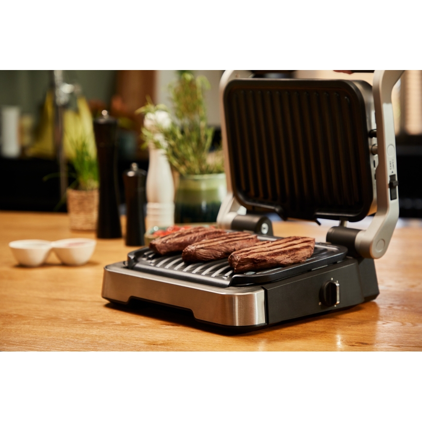 Tefal - Gril de contact OPTIGRILL 2100W/230V chrome mat