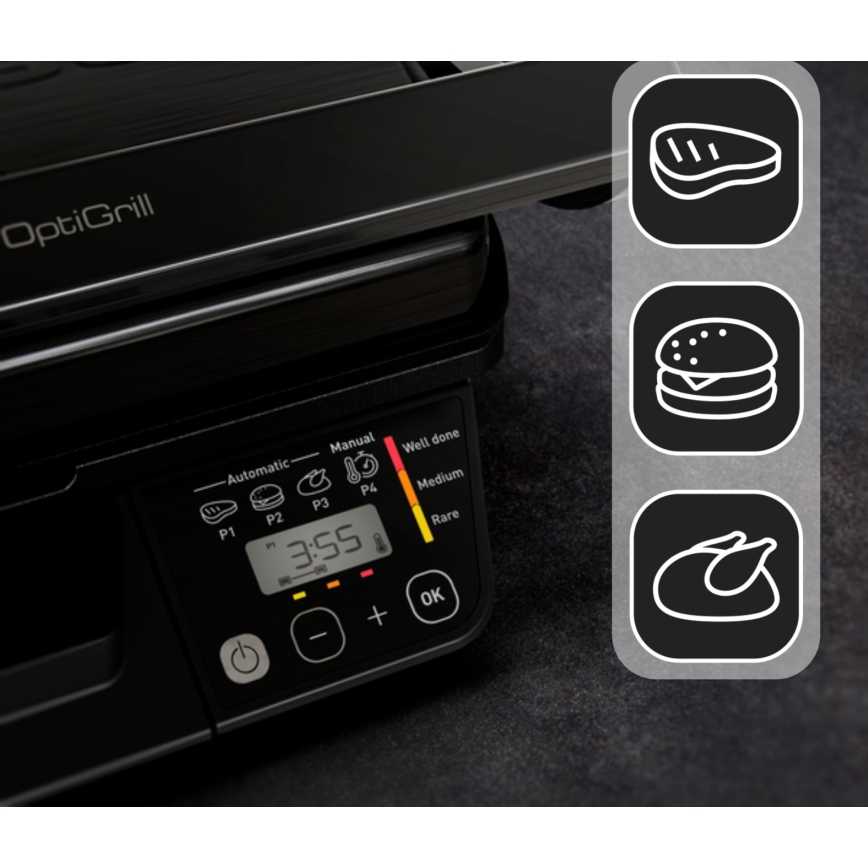 Tefal - Grill électrique intelligent Tefal OPTIGRILL 2000W/230V