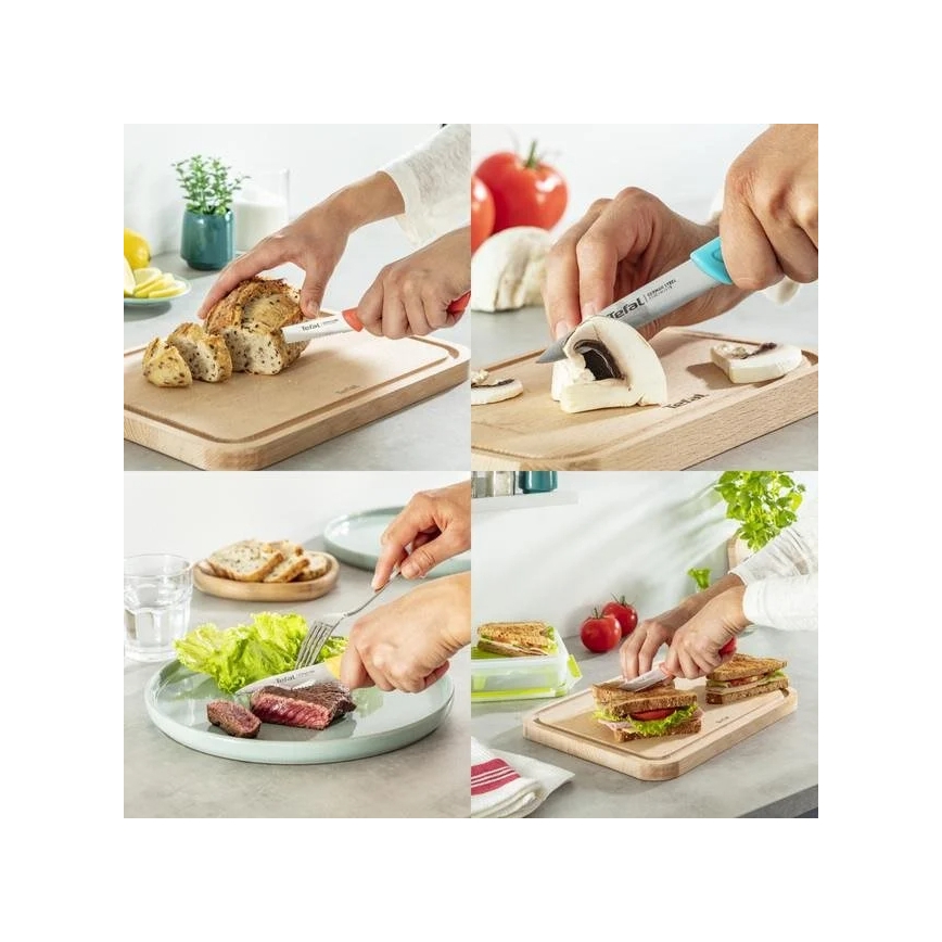 Tefal - Lot de couteaux en acier inoxydable 3 pcs COLORFOOD
