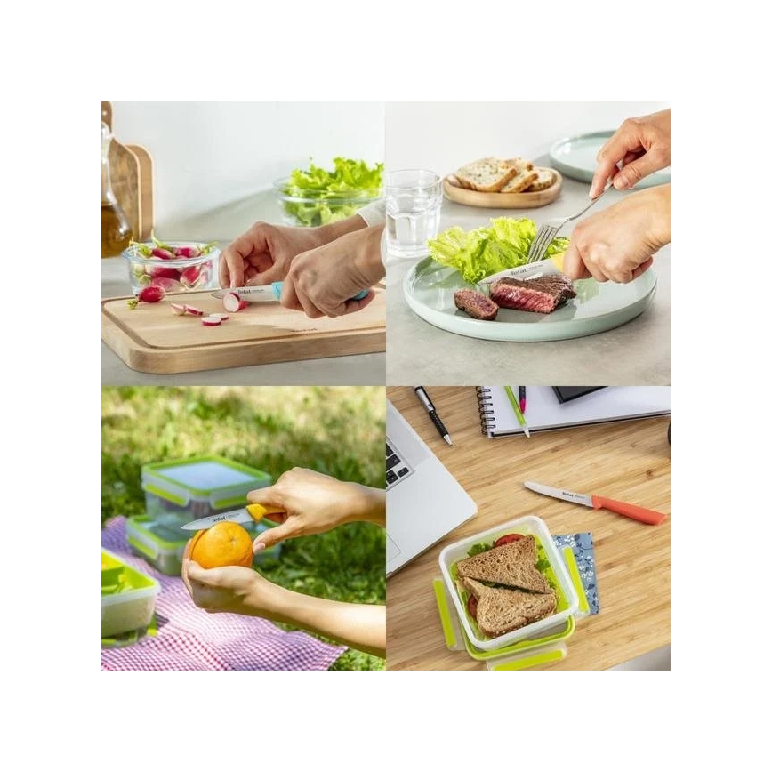 Tefal - Lot de couteaux en acier inoxydable 3 pcs COLORFOOD