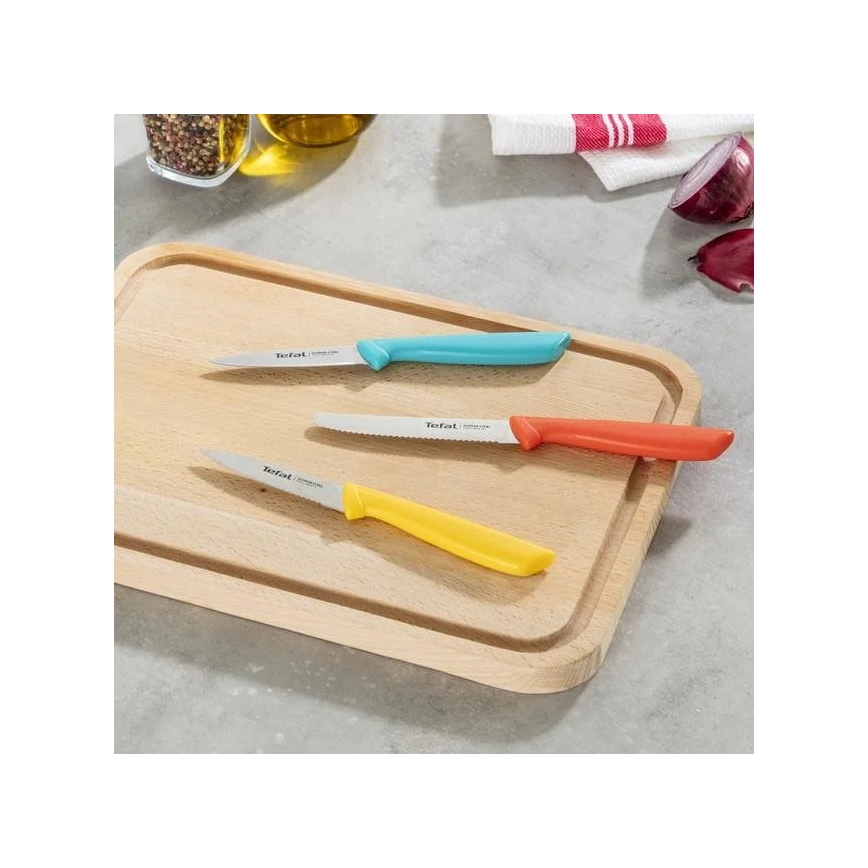 Tefal - Lot de couteaux en acier inoxydable 3 pcs COLORFOOD