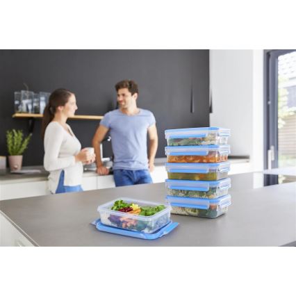 Tefal - LOT x6 Récipient alimentaire 0,8 l MASTER SEAL FRESH bleu