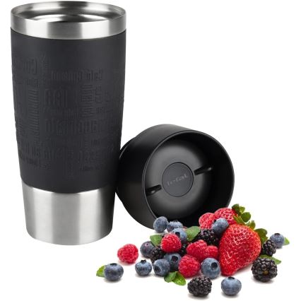 Tefal - Mug de voyage 360 ml TRAVEL MUG acier inoxydable/noir