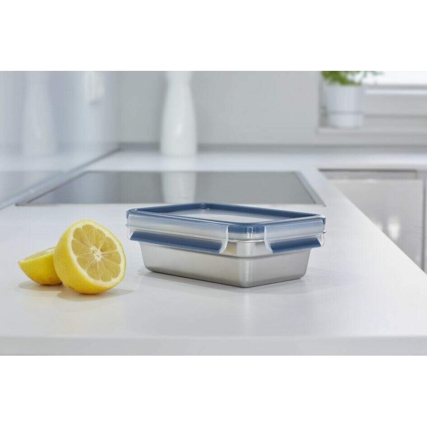Tefal - Récipient alimentaire 0,8 l MSEAL STEEL bleu/acier inoxydable