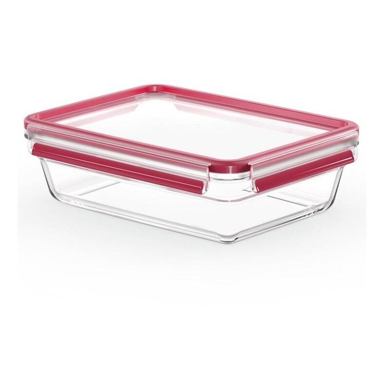 Tefal - Récipient alimentaire 2 l MSEAL GLASS rouge/verre