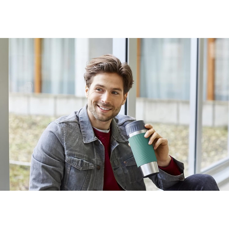 Tefal - Tasse thermique 360 ml EASY TWIST MUG acier inoxydable/vert