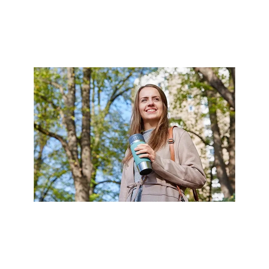 Tefal - Tasse thermique 360 ml EASY TWIST MUG acier inoxydable/vert