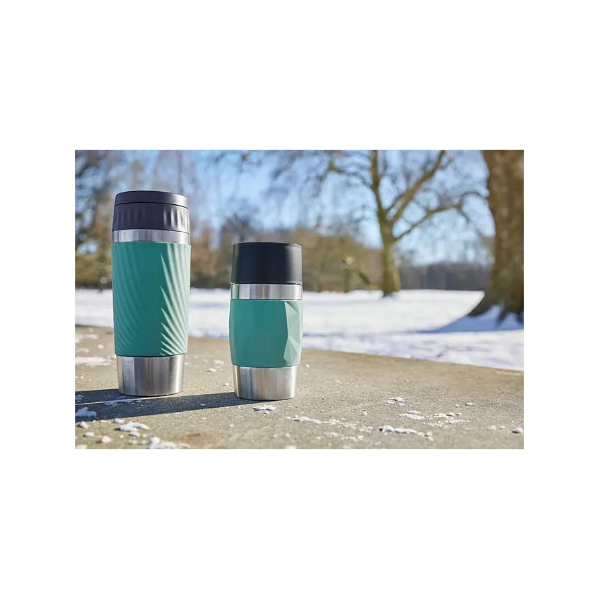 Tefal - Tasse thermique 360 ml EASY TWIST MUG acier inoxydable/vert