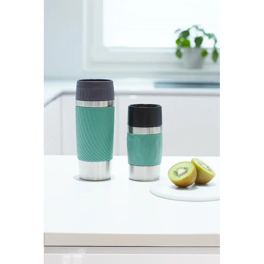 Tefal - Tasse thermique 360 ml EASY TWIST MUG acier inoxydable/vert