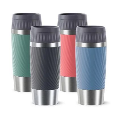 Tefal - Tasse thermique 360 ml EASY TWIST MUG acier inoxydable/vert