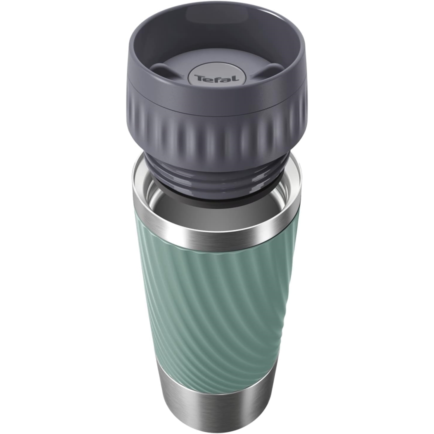 Tefal - Tasse thermique 360 ml EASY TWIST MUG acier inoxydable/vert