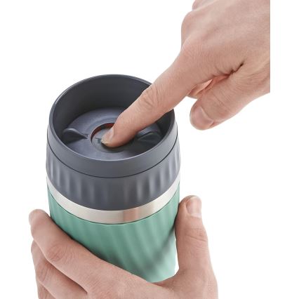 Tefal - Tasse thermique 360 ml EASY TWIST MUG acier inoxydable/vert