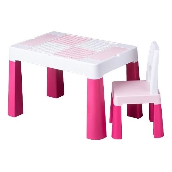 TEGA BABY - Ensemble table et chaise pour enfant rose/blanc