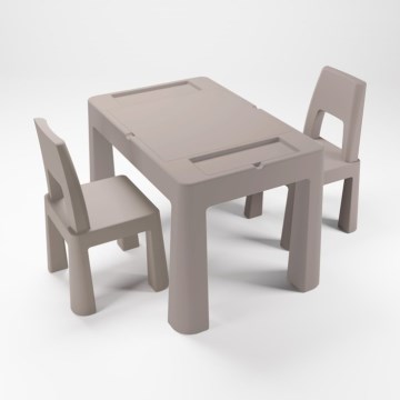 TEGA BABY - Ensemble table et chaises pour enfants, taupe