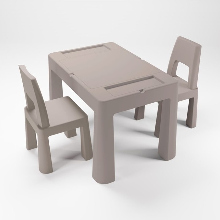 TEGA BABY - Ensemble table et chaises pour enfants, taupe