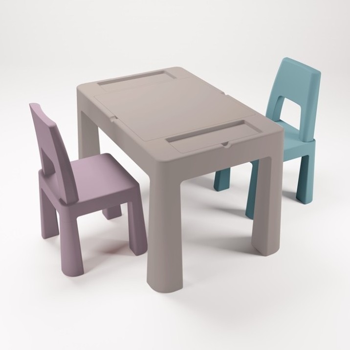 TEGA BABY - Table et chaises pour enfants taupe/violet/turquoise