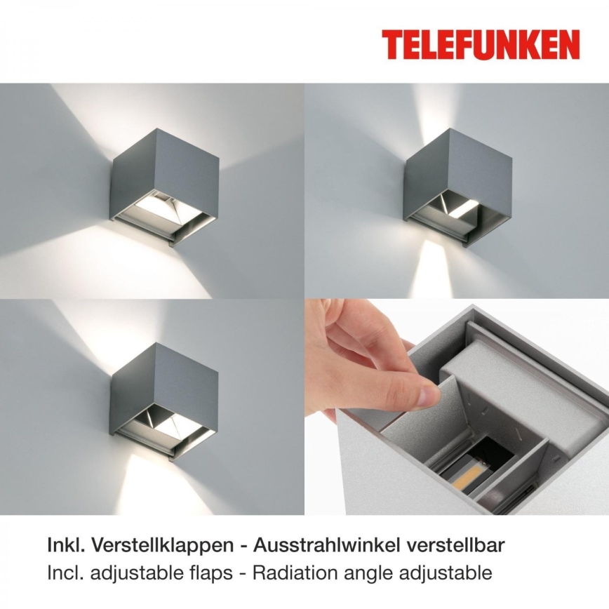 Telefunken 303404TF - Applique murale d'extérieur LED/7W/230V IP44 argentée