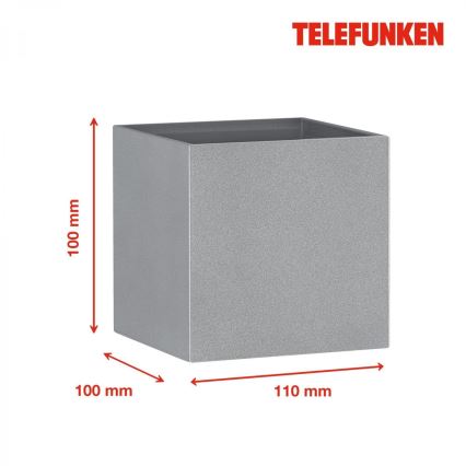 Telefunken 303404TF - Applique murale d'extérieur LED/7W/230V IP44 argentée