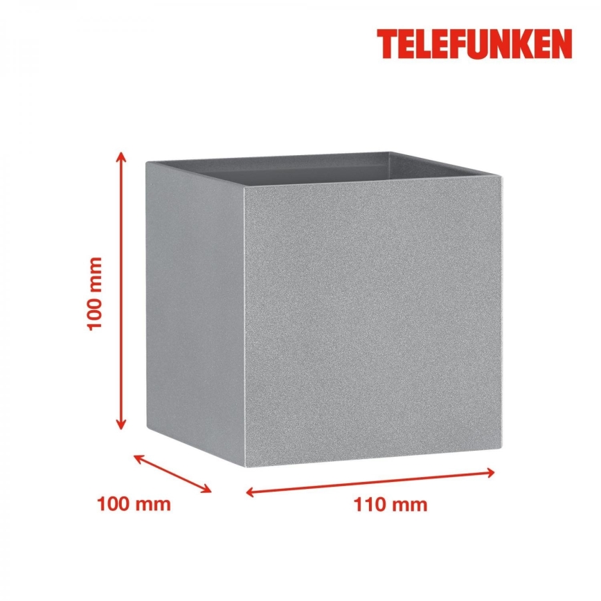 Telefunken 303404TF - Applique murale d'extérieur LED/7W/230V IP44 argentée