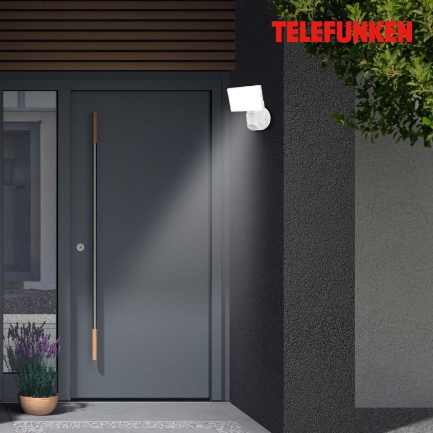 Telefunken 304306TF - Applique murale extérieure avec détecteur LED/16W/230V IP44 blanc