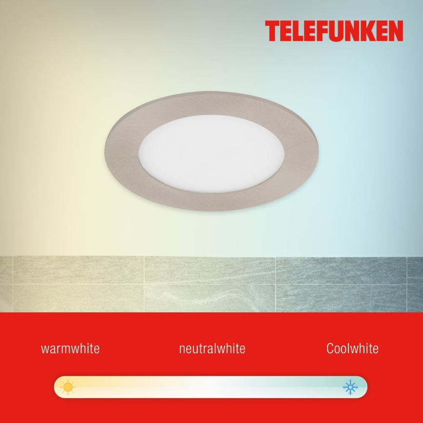 Telefunken 309302TF - Spot encastrable RGBW salle de bain à intensité variable LED/6W/230V 2700-6500K IP23 Wi-Fi Tuya