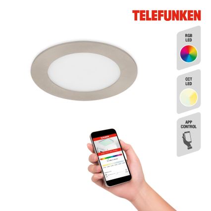 Telefunken 309302TF - Spot encastrable RGBW salle de bain à intensité variable LED/6W/230V 2700-6500K IP23 Wi-Fi Tuya