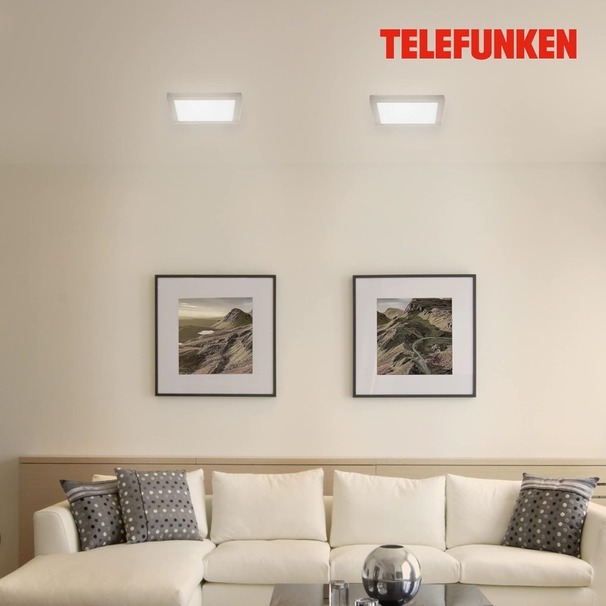 Telefunken 309602TF - Plafonier RGBW à intensité variable LED/18W/230V 2700-6500K Wi-Fi Tuya