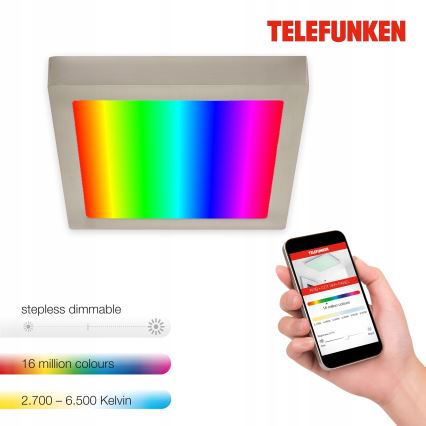 Telefunken 309602TF - Plafonier RGBW à intensité variable LED/18W/230V 2700-6500K Wi-Fi Tuya