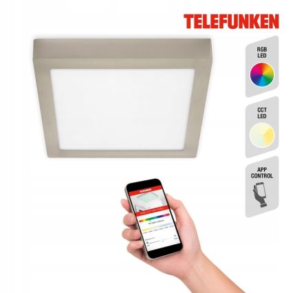 Telefunken 309602TF - Plafonier RGBW à intensité variable LED/18W/230V 2700-6500K Wi-Fi Tuya