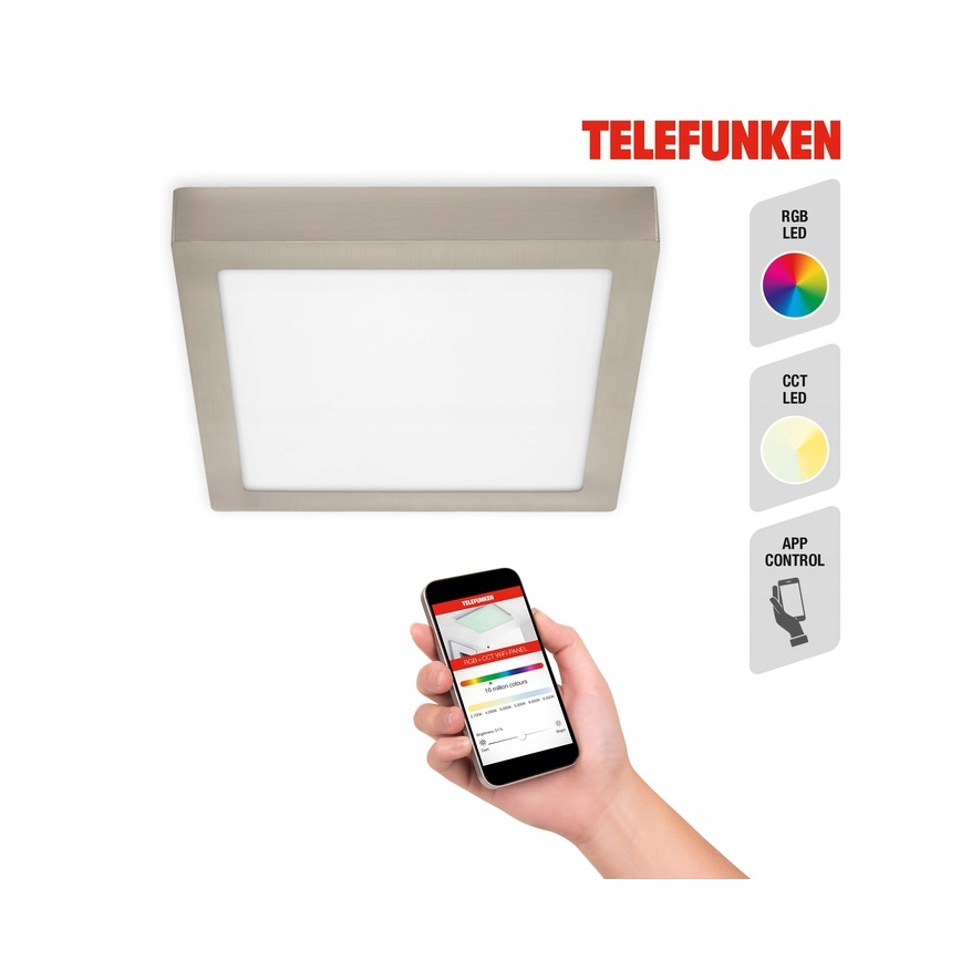 Telefunken 309602TF - Plafonier RGBW à intensité variable LED/18W/230V 2700-6500K Wi-Fi Tuya