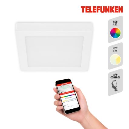 Telefunken 309606TF - Plafonier RGBW à intensité variable LED/18W/230V 2700-6500K Wi-Fi Tuya