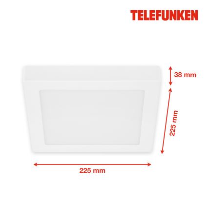 Telefunken 309606TF - Plafonier RGBW à intensité variable LED/18W/230V 2700-6500K Wi-Fi Tuya