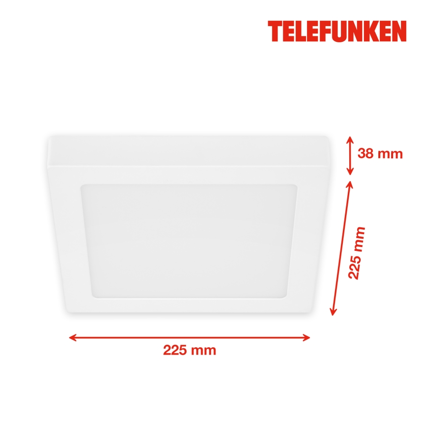 Telefunken 309606TF - Plafonier RGBW à intensité variable LED/18W/230V 2700-6500K Wi-Fi Tuya