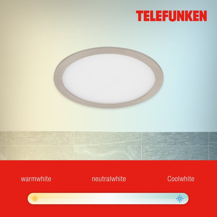 Telefunken 310102TF - Spot encastrable RGBW salle de bain à intensité variable LED/18W/230V 2700-6500K IP23 Wi-Fi Tuya