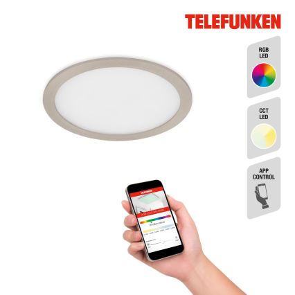 Telefunken 310102TF - Spot encastrable RGBW salle de bain à intensité variable LED/18W/230V 2700-6500K IP23 Wi-Fi Tuya