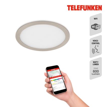 Telefunken 310102TF - Spot encastrable RGBW salle de bain à intensité variable LED/18W/230V 2700-6500K IP23 Wi-Fi Tuya