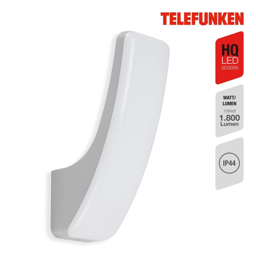 Telefunken 311604TF - Applique murale LED extérieure LED/15W/230V IP44 argent