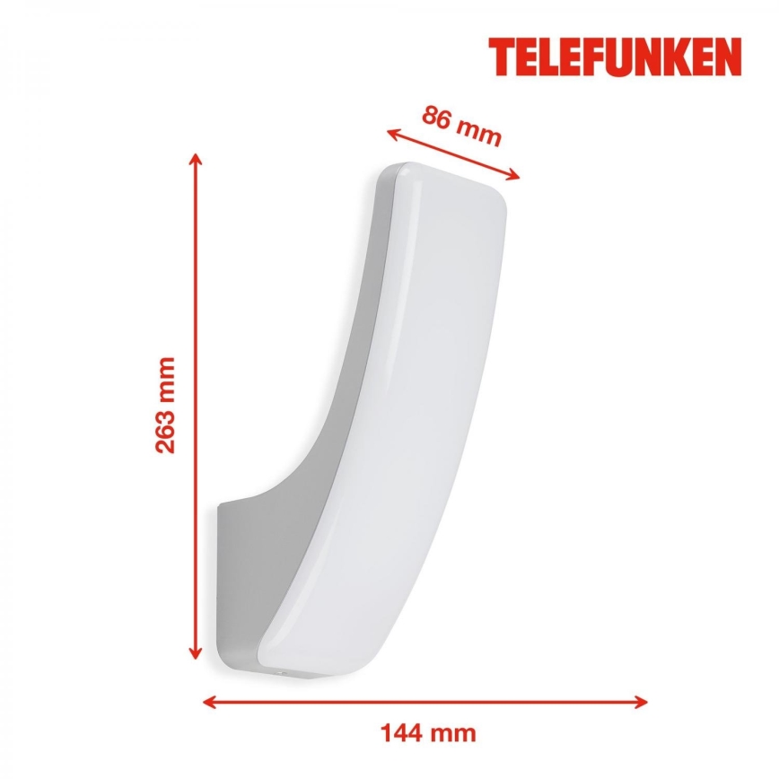Telefunken 311604TF - Applique murale LED extérieure LED/15W/230V IP44 argent