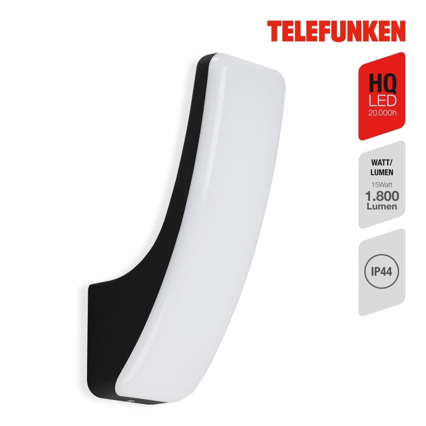 Telefunken 311605TF - Applique murale LED extérieure LED/15W/230V IP44 noir