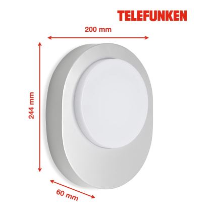 Telefunken 312004TF - Applique murale LED extérieure LED/8W/230V IP44 argent