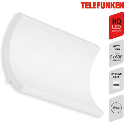 Telefunken 312806TF - Applique murale LED extérieure 2xLED/6W/230V IP44 blanc