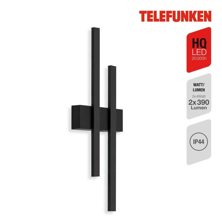 Telefunken 313205TF - Applique murale d'extérieur 2 x LED / 4 W / 230 V / 4000 K / IP44