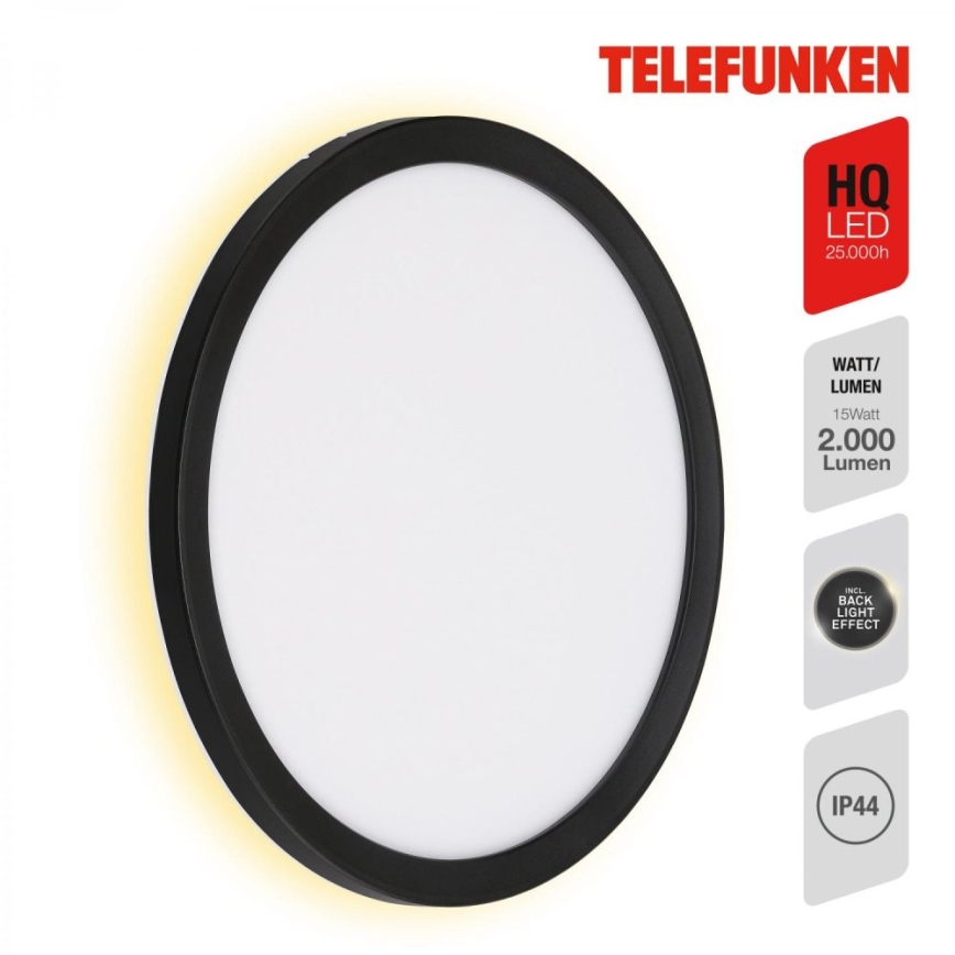 Telefunken 313405TF - LED Applique murale d'extérieur LED/15W/230V IP44 noire