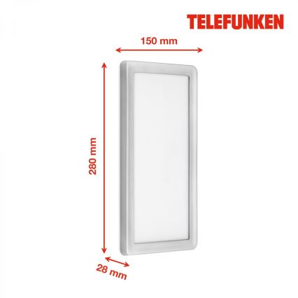 Telefunken 313604TF - Applique murale LED extérieure LED/16W/230V IP44 argent