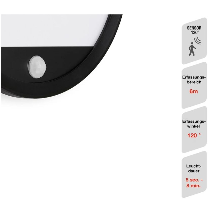 Telefunken 313705TF - Apllique murale d’extérieur LED avec détecteur LED/15W/230V IP44