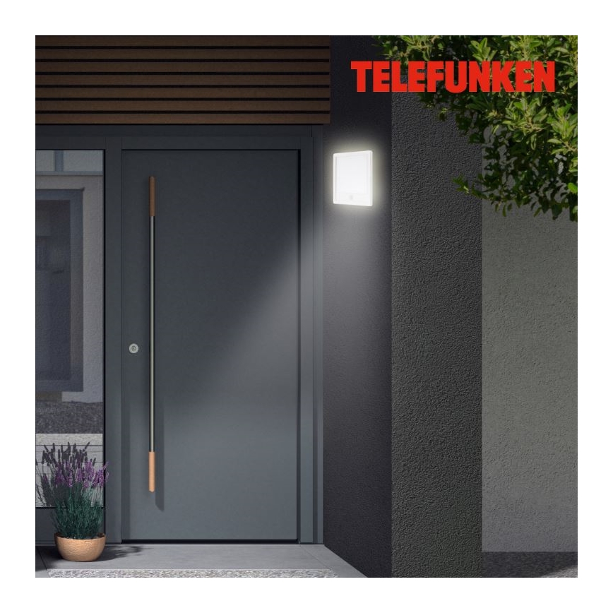 Telefunken 313806TF - Applique murale extérieure avec détecteur LED/15W/230V IP44
