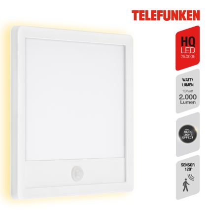 Telefunken 313806TF - Applique murale extérieure avec détecteur LED/15W/230V IP44