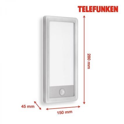 Telefunken 313904TF - LED Applique murale extérieure avec détecteur LED/16W/230V IP44