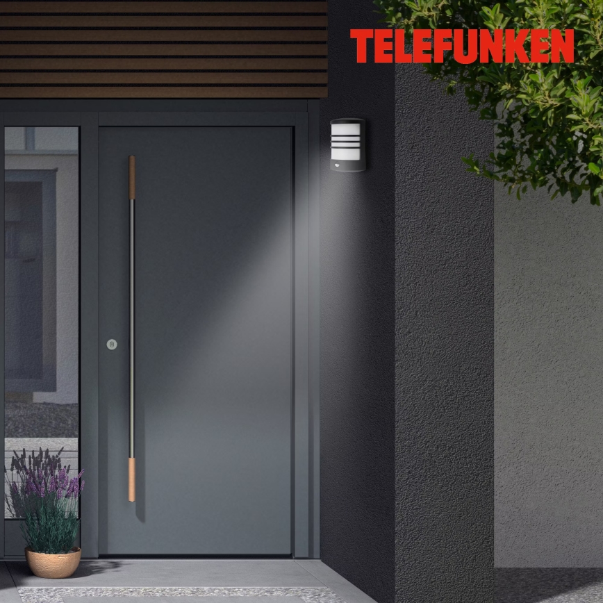 Telefunken 315505TF - Applique murale extérieure avec détecteur LED/12W/230V IP44 noir